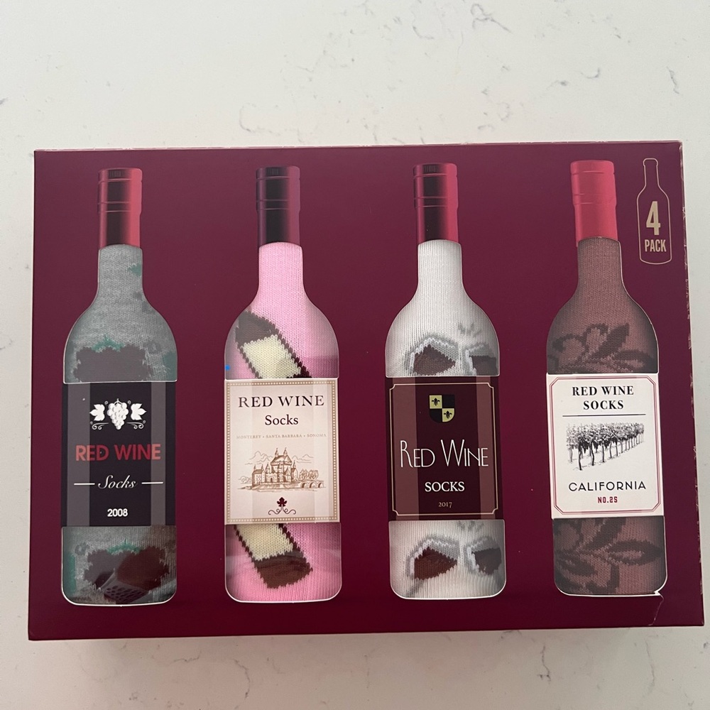 Red Wine Socks 4-Pack Gift Set